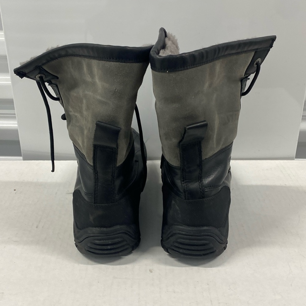 UGG Men Black/Gray Fur Vibram Leather Waterproof Snow Gore-Tex Boots Size 10 EUC - Picture 7 of 14